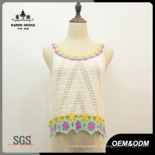 Femmes Fashion Acrylic Crop Crochet Gilet